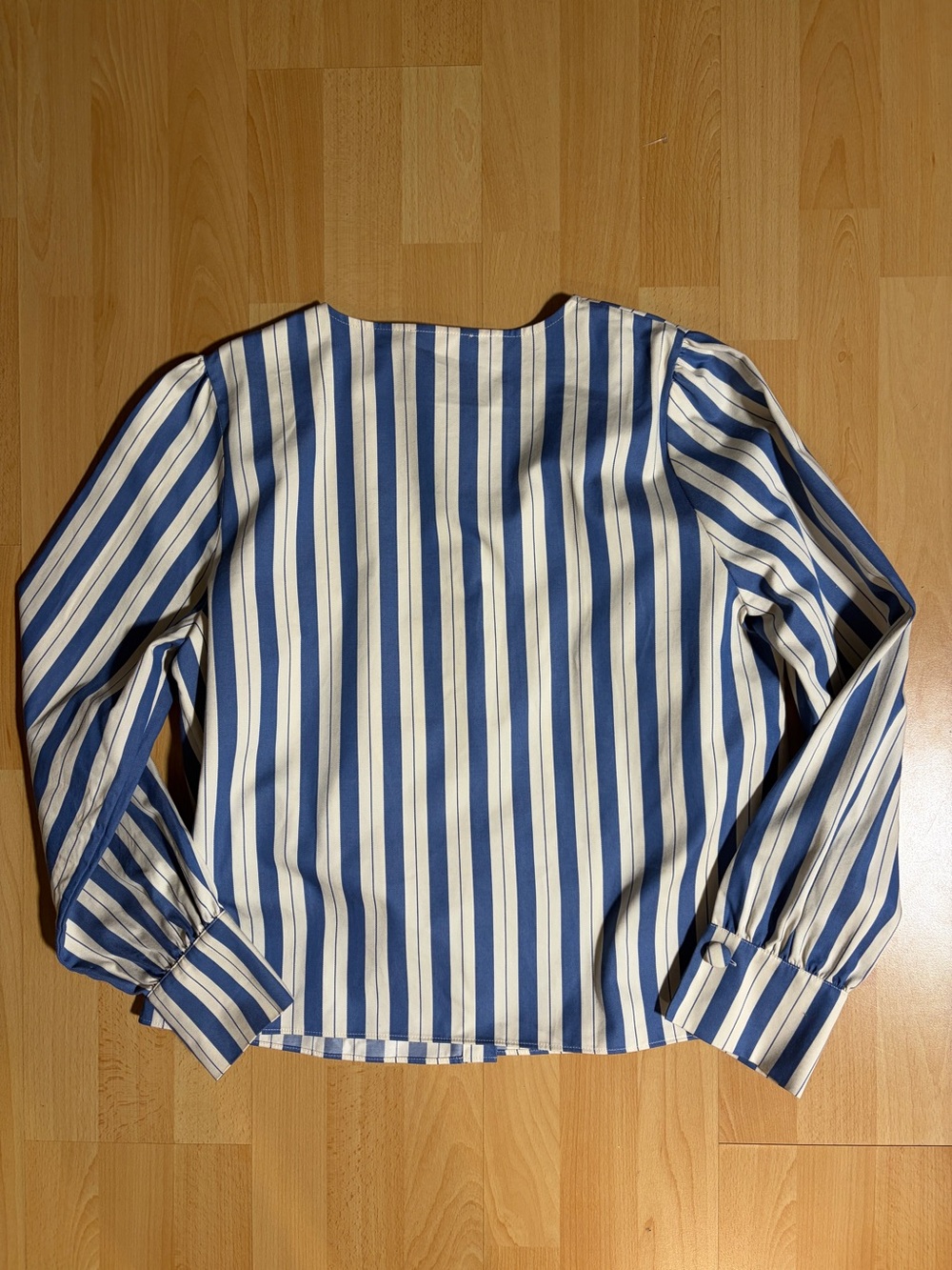 Sezane Celeste Shirt in Maggie Blue and White Striped Preppy Nautical XL - Picture 8 of 12